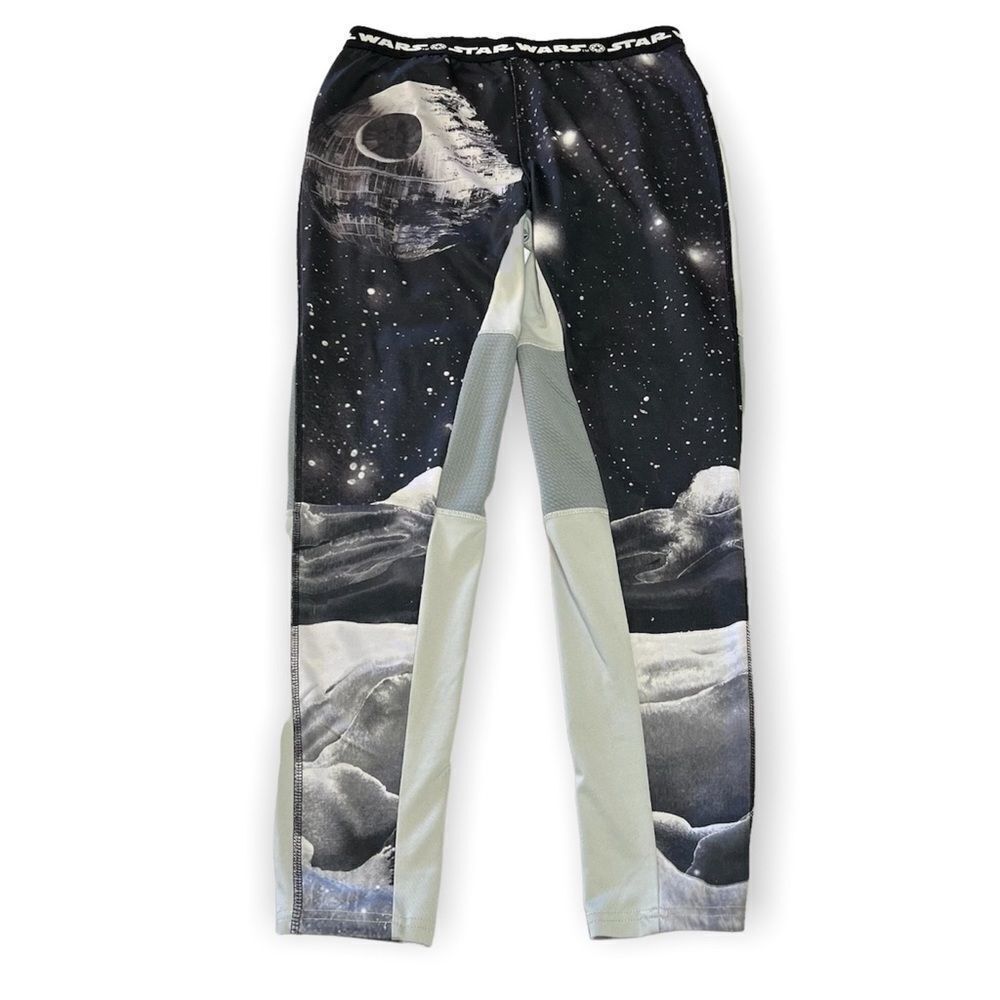 Star Wars Death Star Leggings Black and Gray Athletic Size XL Rare Print